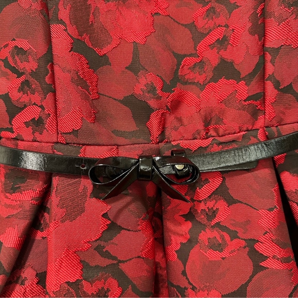 *RELISTED* The Children’s Place Red Jacquard Belted Dress Girls Size 10 - Picture 10 of 15